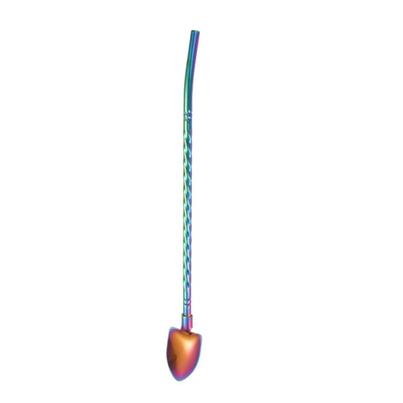 NANMELX Straw+ Spoon Dessert Fruit Spoon for Home and Kitchen or Restaurant