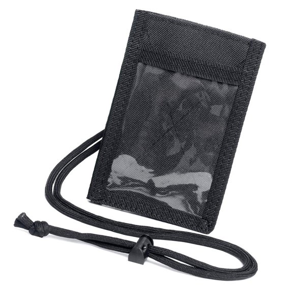NANMELX Tactically Card Holder Tours Guide Badge Holder Outdoor Travel Pouches Pen Purse with Lanyard Credit Card Organizers