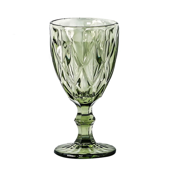 NANMELX Wine Glass Colored Goblet Vintage Pattern Embossed Glasses Goblets for Party Wedding Anniversary