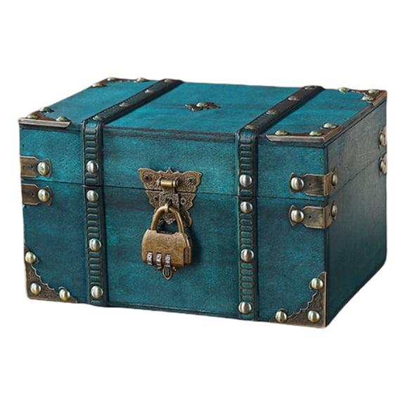 NANMELX Wooden Storage Box for Valuables with Small Metal Lock Elegant Treasures Chest