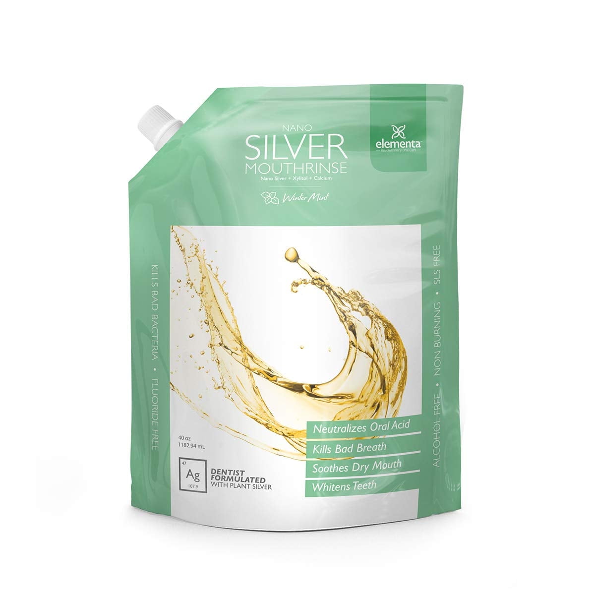 (Pack of 3) Elementa Silver Wintermint Alcohol-Free Mouthwash, 40 oz