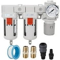 thumbnail image 1 of NANPU 3/8" NPT Air Drying System - 5 Micron Particulate Filter, 0.01 Micron Coalescing Filter, Air Pressure Regulator Combo - Semi-Auto Drain, Poly Bowl w/Metal Gauge, 1 of 8