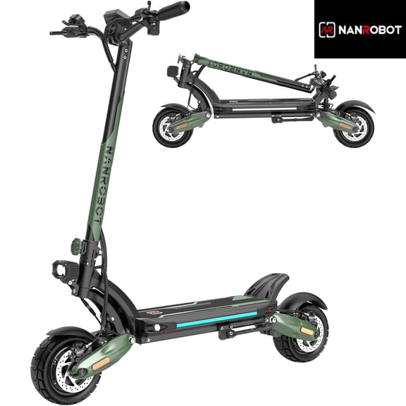 NANROBOT D6+MAX Electric Scooter for Adults, 3000W Dual Motor, 45 MPH Fast Folding E-Scooter, 60V 30Ah Battery, 40-75 Miles Range, 10" Off-Road Tires, Hydraulic Brakes