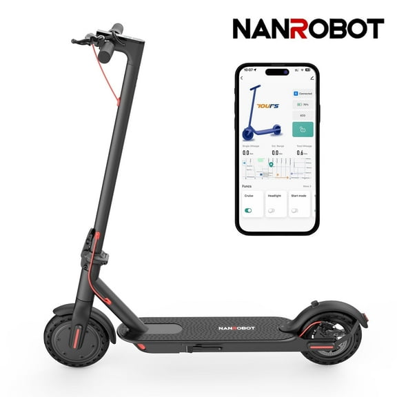 Nanrobot H1 Electric Scooter/8.5" Solid Tire/Bluetooth-Connected Smart App/Safety: UL2272-certified for safe, secure riding