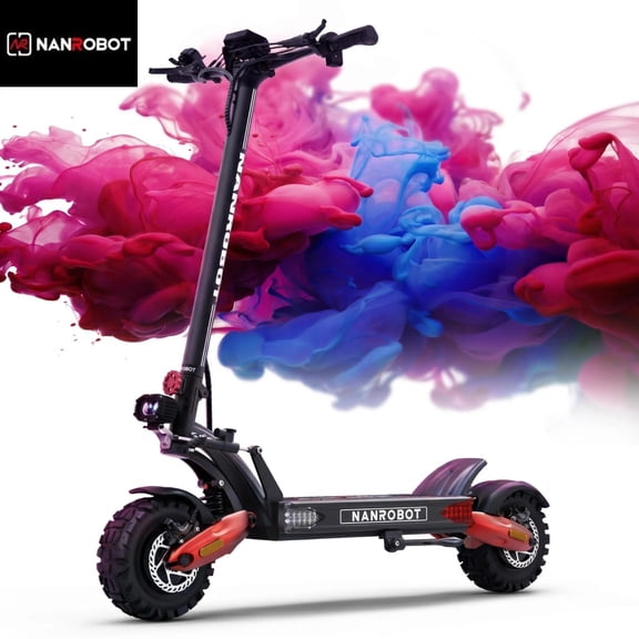 NANROBOT LS7+ Electric Scooter for Adults, 6000W Dual Motor, 75 MPH Fast Off Road Folding E-Scooter, 45-85 Miles Range, Dual Hydraulic Brakes, Suspension, 300 lbs Load