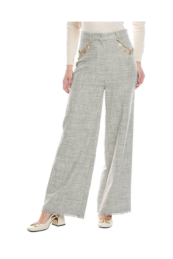 womens Alandra Wide Leg Trouser, XXS, black/white