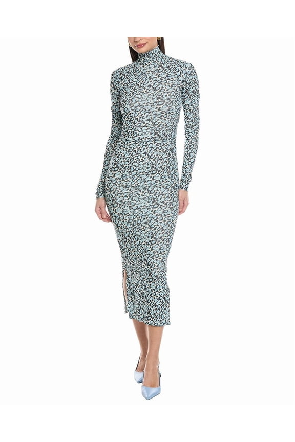 womens Cardia Fitted Bodycon Midi Dress, xs, Blue