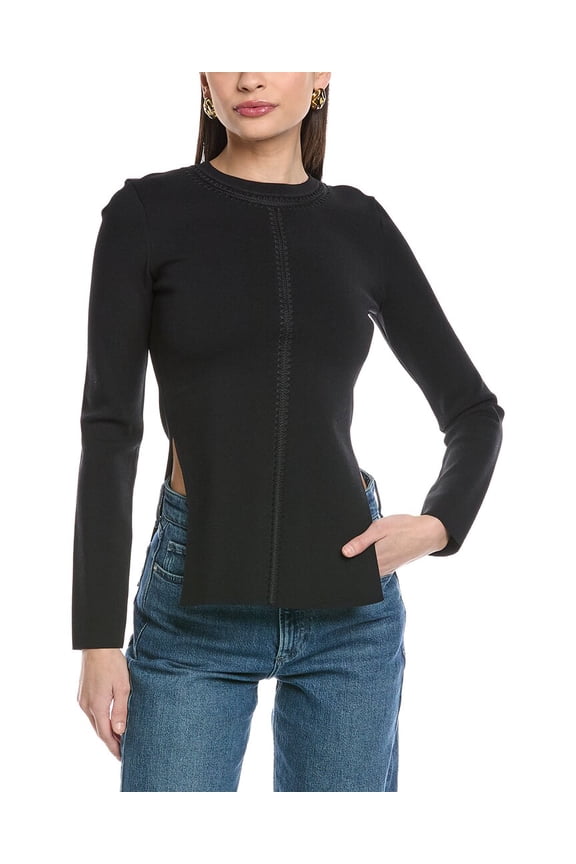 womens Emile Slim Fit Top, m, Black