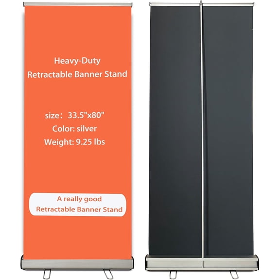 NANYANG 33 ½"x80 Heavy-Duty Retractable Roll Up Banner Stand，for business trade show,store sign display Stand with Padded Canvas Bag (Stand Only)