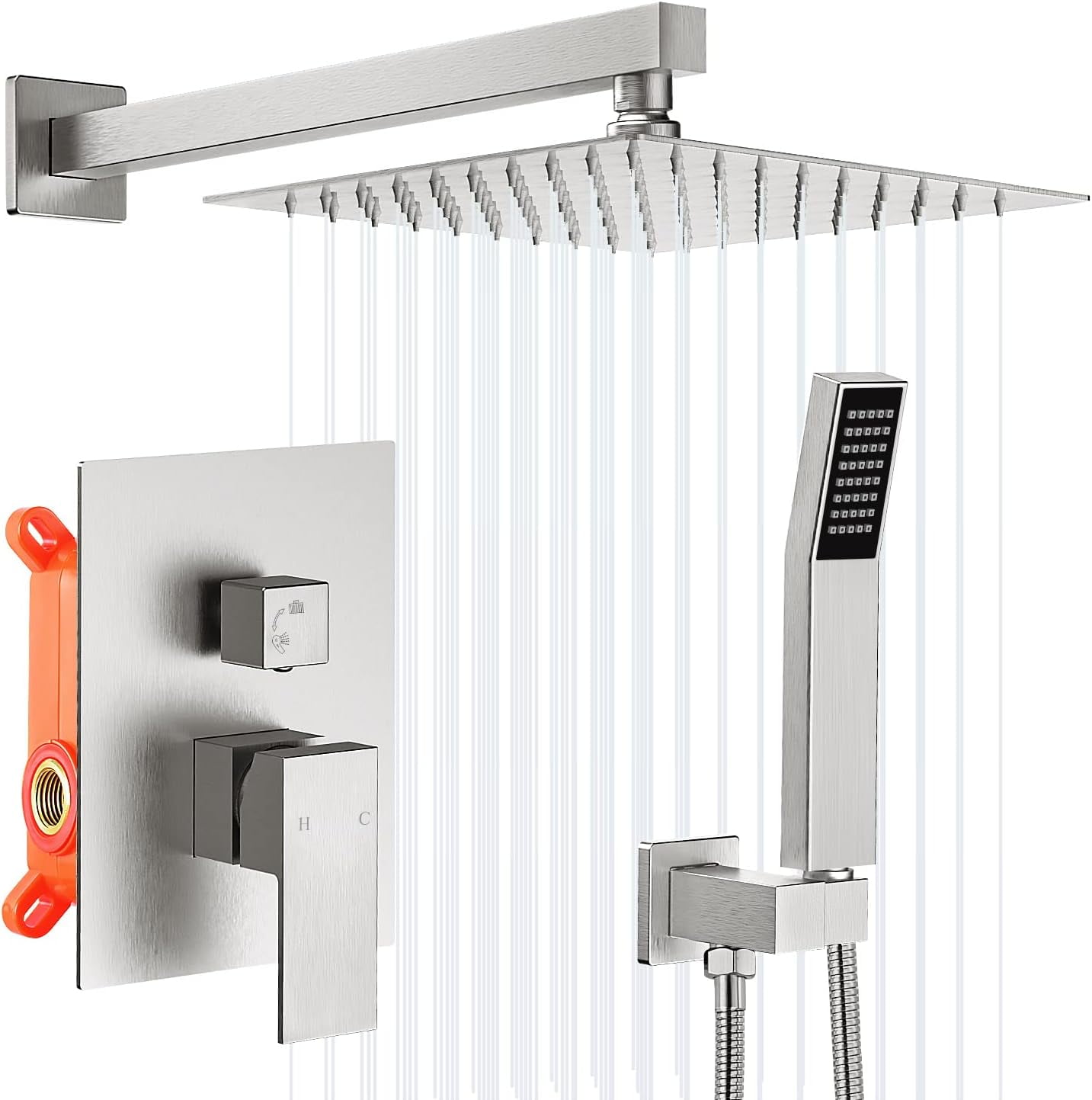 NANYUN Bathroom Rain Shower System 12 inch Square Shower Head with