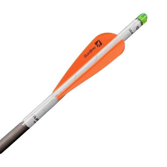 NAP Quickspin Orange and White 3 inches Archery Fletch 3 pack