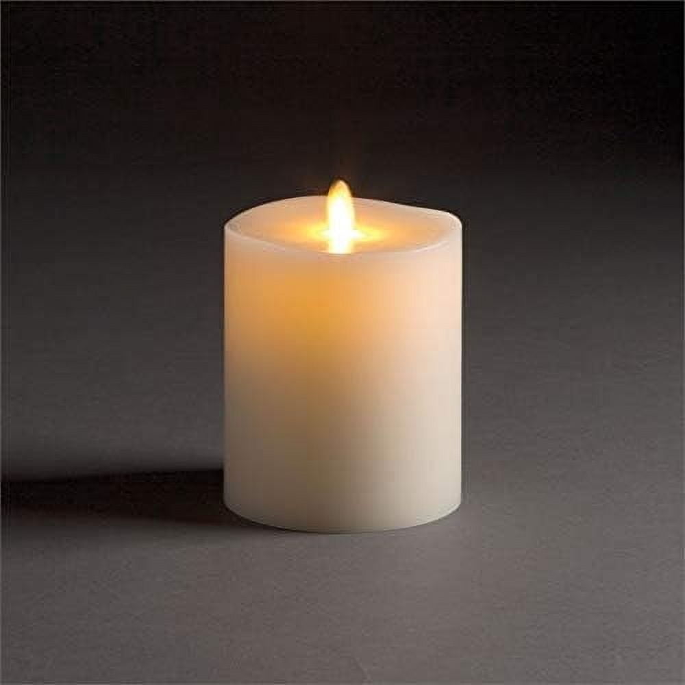 NAPA LIGHTLI Moving Flame Indoor Pillar Candle - 4x7 Inch, Flameless LED, Hand-Poured Wax, Timer Function