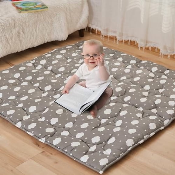 NAPCURE BABY PLAY MAT PLAYING NON-SLIP MAT CLOUD5050 - GRAY
