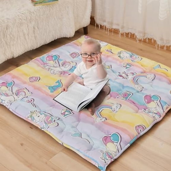 NAPCURE Baby Play Mat - 5050 Thick Ultra Soft Non-Slip, Unicorn
