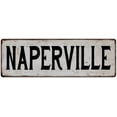 thumbnail image 1 of NAPERVILLE Vintage Look Rustic Metal City State Sign 8 x 24 Matte Finish Metal 108240041294, 1 of 1