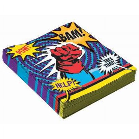 NAPKIN-13"X13"SUPER HERO-16/PK 12 PACK