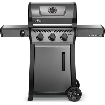 Napoleon Freestyle 365 Natural Gas Outdoor Grill, Graphite Grey 3-Burner BBQ with Stainless Steel Cooking Grates