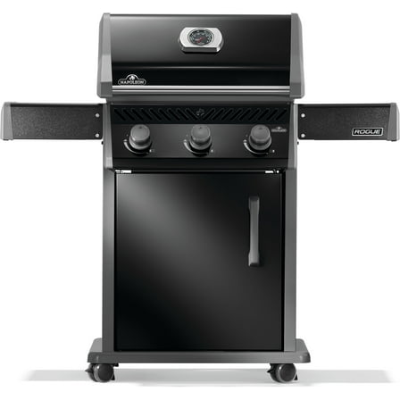 Napoleon Rogue 425 3-Burner Propane Gas Grill in Black with Cast Iron Cooking Grids