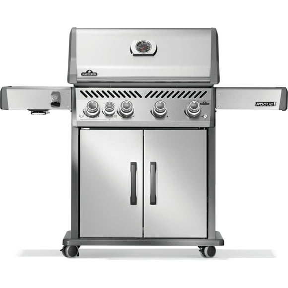 Napoleon Rogue PRO 525 4-Burner Propane Gas Grill in Stainless Steel with Infrared Side Burner and Stainless Steel Cooking Grids