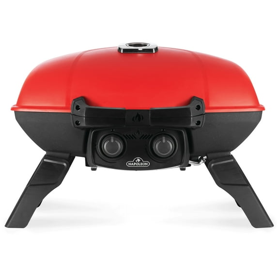Napoleon TravelQ 285 sq. in. Portable Propane Gas Grill with Griddle in Red