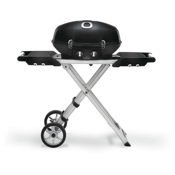 Napoleon TravelQ PRO285 1-Burner with Scissor Cart Propane Gas Portable Grill in Black