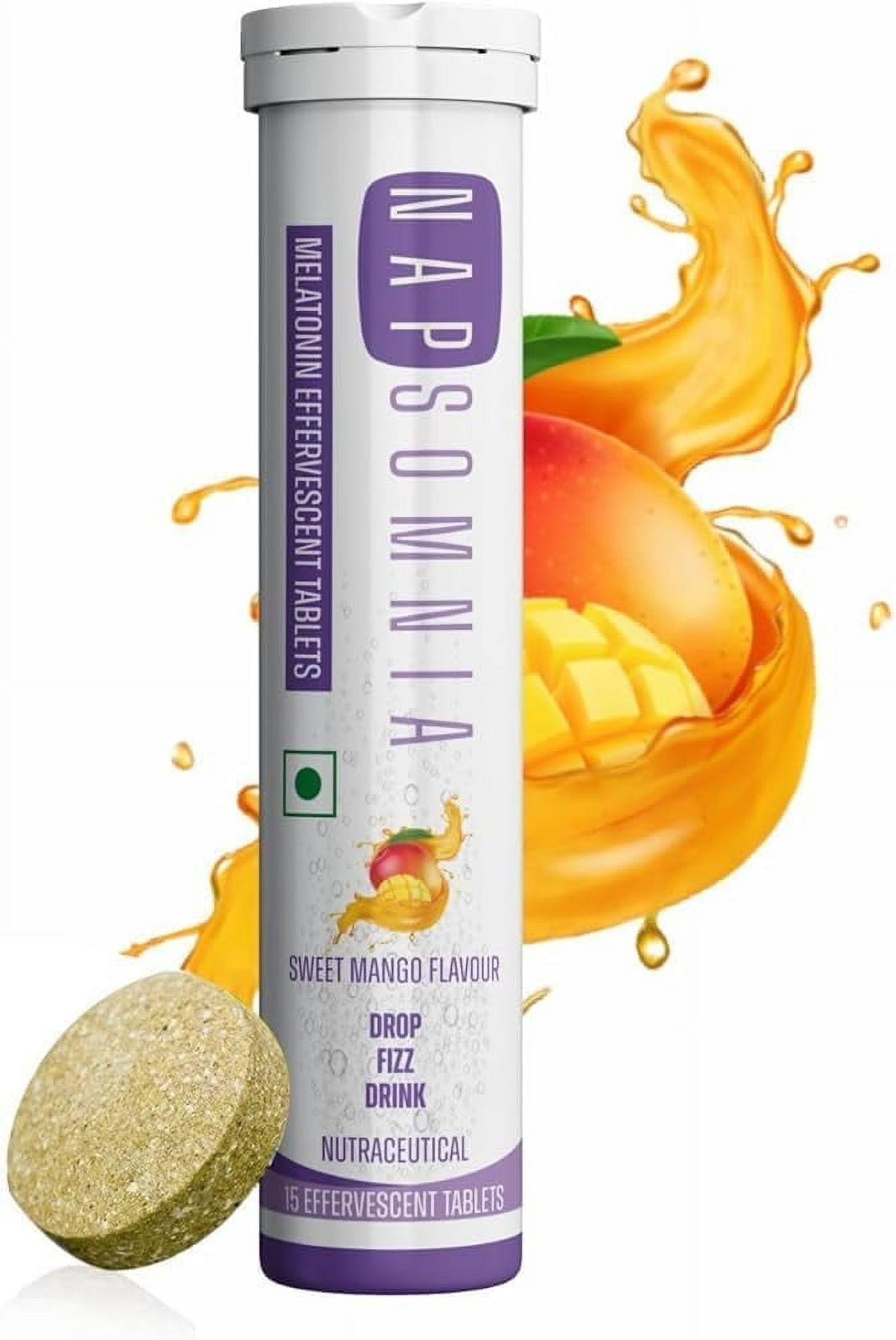 NAPSOMNIA Melatonin Effervescent Tablets, Dissolvable Melatonin