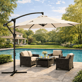 cantilever patio umbrella walmart Best Choice Products 10ft Square w/Base Included, Woodgrain Pattern Pole & Solar LED Lights, 360-Rotation, Offset Hanging Outdoor Shade Upgrade Your Outdoor Experience Enjoy the fresh air and scenery while staying cool under the EVERITE 12ft Offset Cantilever Patio Umbrella Westin Outdoor 94 inch Lime