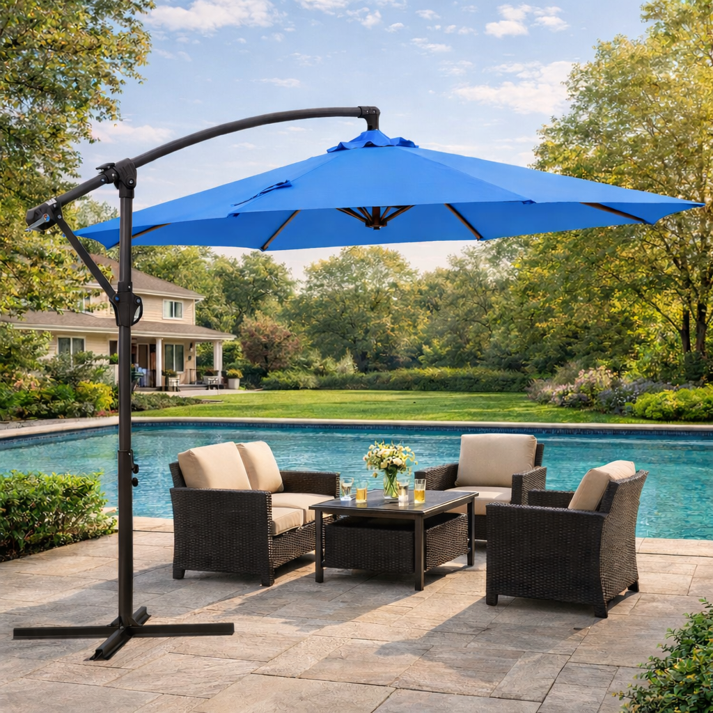 1 2 patio umbrella with hoo Half Umbrella main image 1