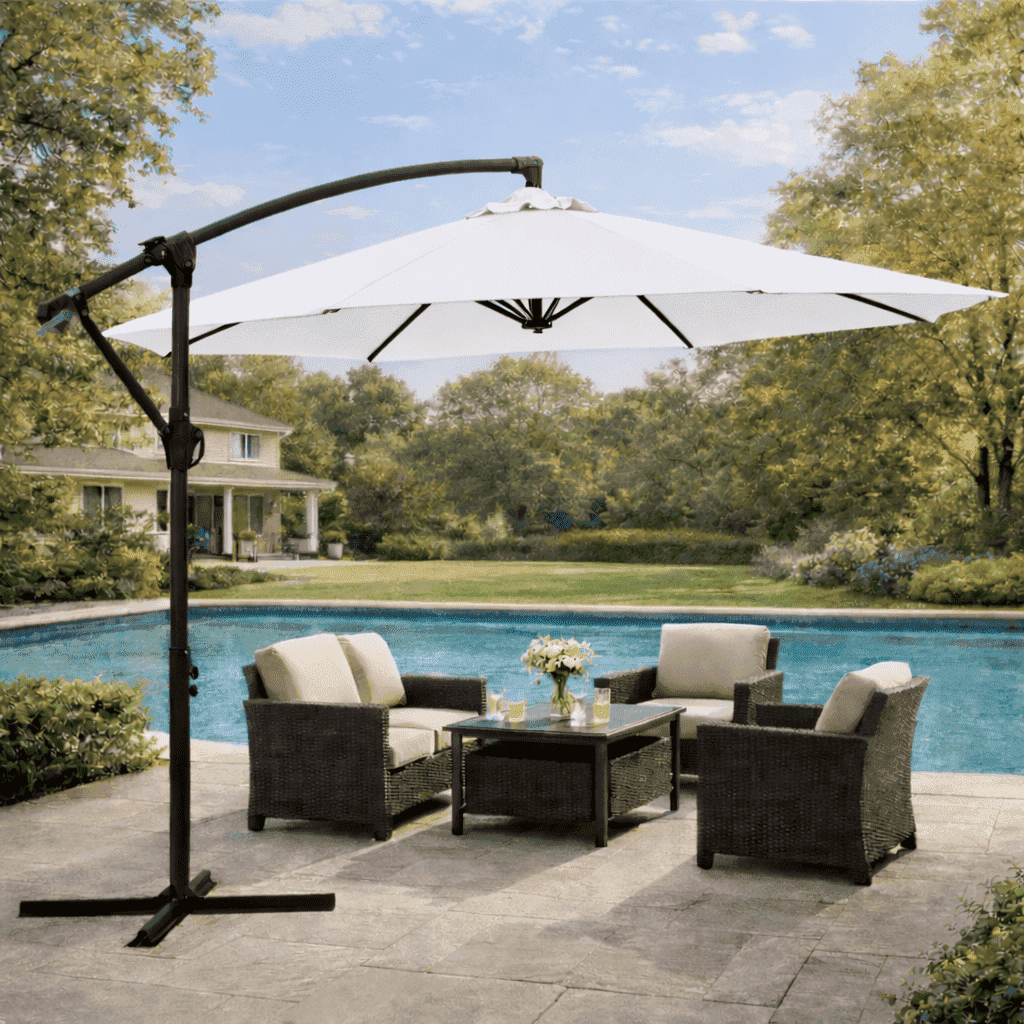 le papillon 10 foot cantilever outdoor offset patio umbrella 10-ft Hanging Aluminum Umbrella Crank Lift, Burgundy : Patio, Lawn & Garden and residential patios. le papillon 10 ft cantilever