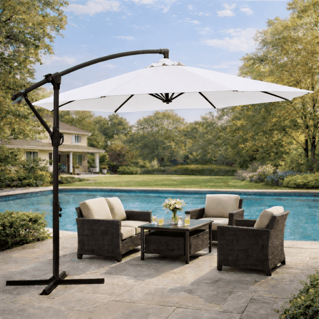brella lights patio umbrella lighting system Brella Lights Outdoor Patio Lighting System for 6-Rib Umbrellas - White -  Bed Bath & Beyond