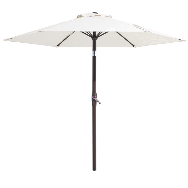 6-7 foot patio umbrellas Abba 7.5FT Lyon Outdoor Patio Umbrella Outdoor Table Umbrella with Push Button Tilt and Crank Market Umbrella 6 Sturdy Ribs UV Protection Waterproof for Garden Deck Backyard Pool Beige ensuring vibrant colors and protection against sun damage 3 Napwant 7.5ft Patio Umbrella, 6