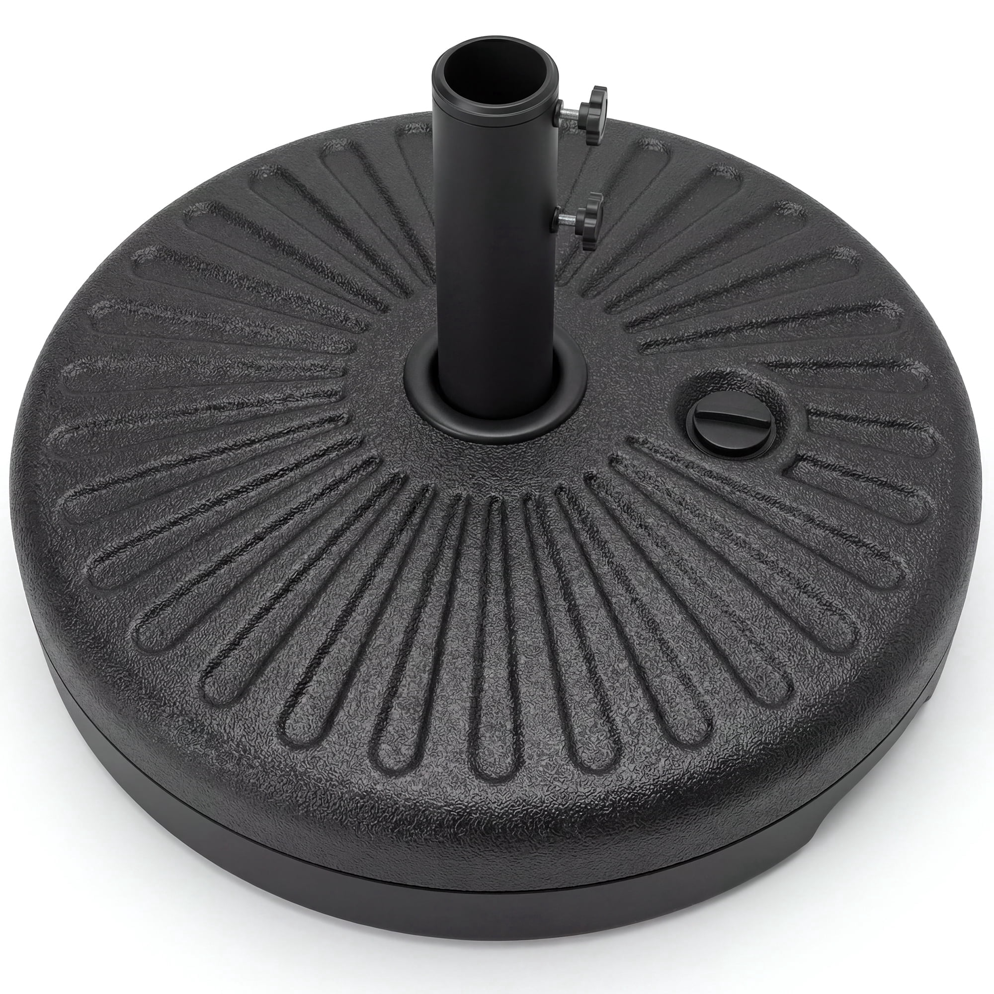 Napwant Fillable Patio Umbrella Base, Water and Sand Weighted Stand for Market Umbrellas, 81lbs, Compatible with 1.5–1.9 in Pole Diameter, Black