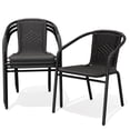 thumbnail image 1 of NAPWANT Outdoor Rattan Patio Dining Chairs Set of 4, Stackable All-Weather Wicker Chairs with Steel Frame for Garden, Deck, Backyard, Black, 1 of 10