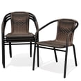 thumbnail image 1 of NAPWANT Outdoor Rattan Patio Dining Chairs Set of 4, Stackable All-Weather Wicker Chairs with Steel Frame for Garden, Deck, Backyard, Brown, 1 of 10