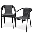 thumbnail image 1 of NAPWANT Outdoor Rattan Patio Dining Chairs Set of 4, Stackable All-Weather Wicker Chairs with Steel Frame for Garden, Deck, Backyard, Gray, 1 of 10