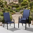 thumbnail image 1 of NAPWANT Patio Dining Chairs, Set of 4 Stackable Outdoor Chairs, All-Weather Space Saving Design, Navy-Blue, 1 of 9