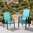 thumbnail image 1 of NAPWANT Patio Dining Chairs, Set of 4 Stackable Outdoor Chairs, All-Weather Space Saving Design, Peacock-Blue, 1 of 9