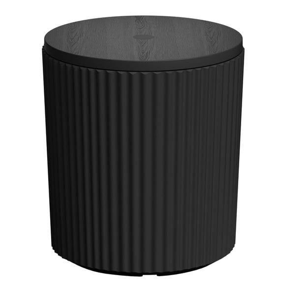 NAPWANT Outdoor Umbrella Side Table, Patio Cooler End Table with Fillable Weighted Stand and Ice Bucket, 3-in-1, Black