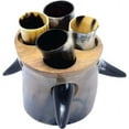 thumbnail image 1 of NAQSH Viking Culture Drinking Horn Cup 4 Set -2-3oz - Horn Mugs With Stand, Handmade Cool & Unique Ox Norse for Hot & Cold Drinks Gift for Men and Women (Polished 4 Small Horns), 1 of 5