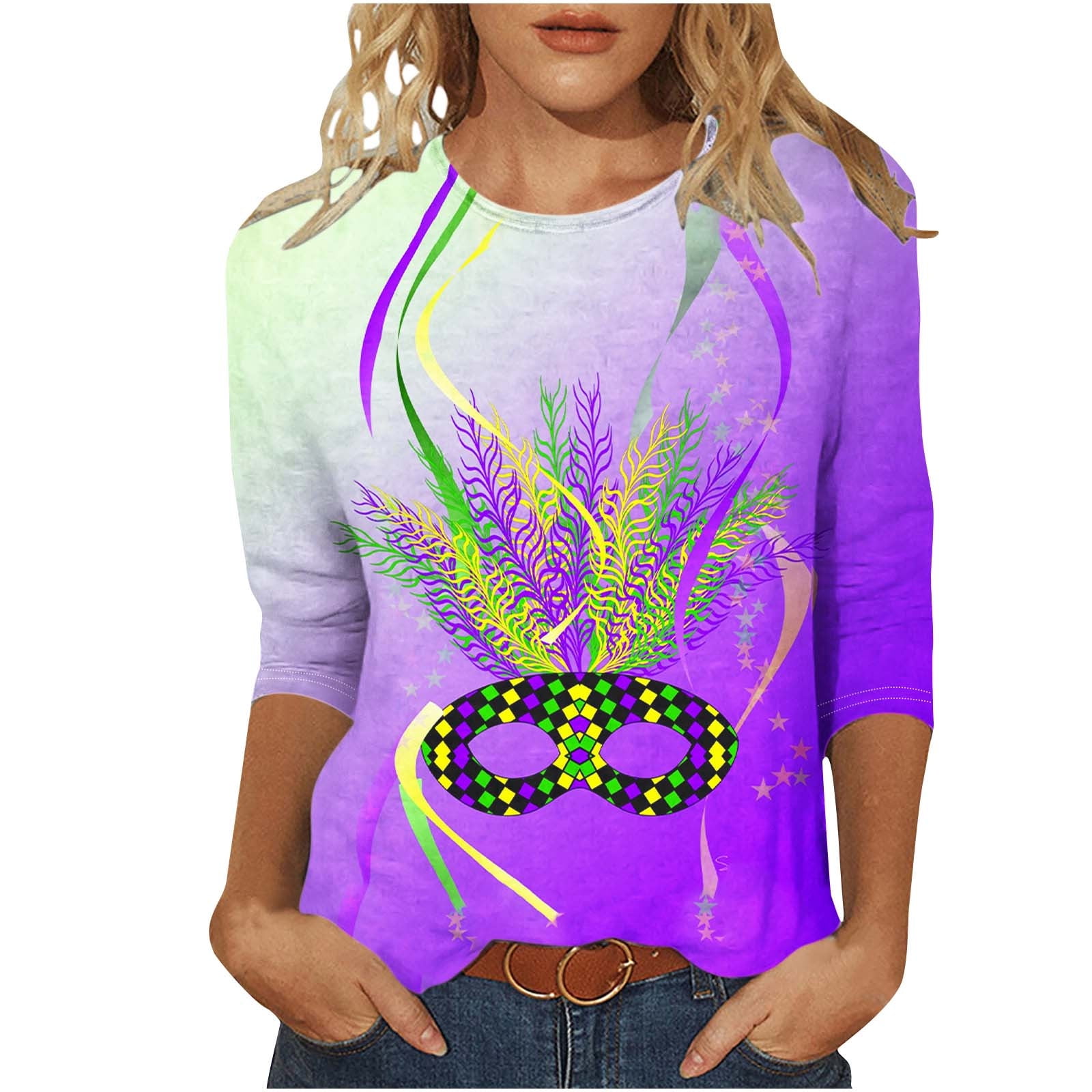 purple mardi gras blouse