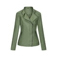 thumbnail image 1 of NARABB Women Leather Jacket Long Sleeve Solid Zipper Leather Tops Cardigan With Pocket Short Coat Jacket, 1 of 5