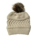 thumbnail image 1 of NARABB Women Winter/Spring Crochet Hat Knitted Beanie Hat With Faux Pom Warm Knit Skull Cap Beanie For Women, 1 of 3