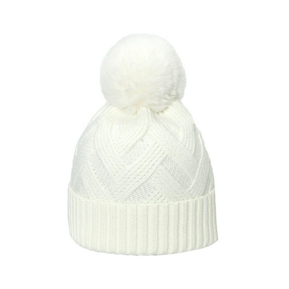 NARABB Women Winter/Spring Crochet Hat Knitted Hats Twists Striped Curled Edgeless Cold Hat Outdoor Warmth Thick Hairball Woolen Hats