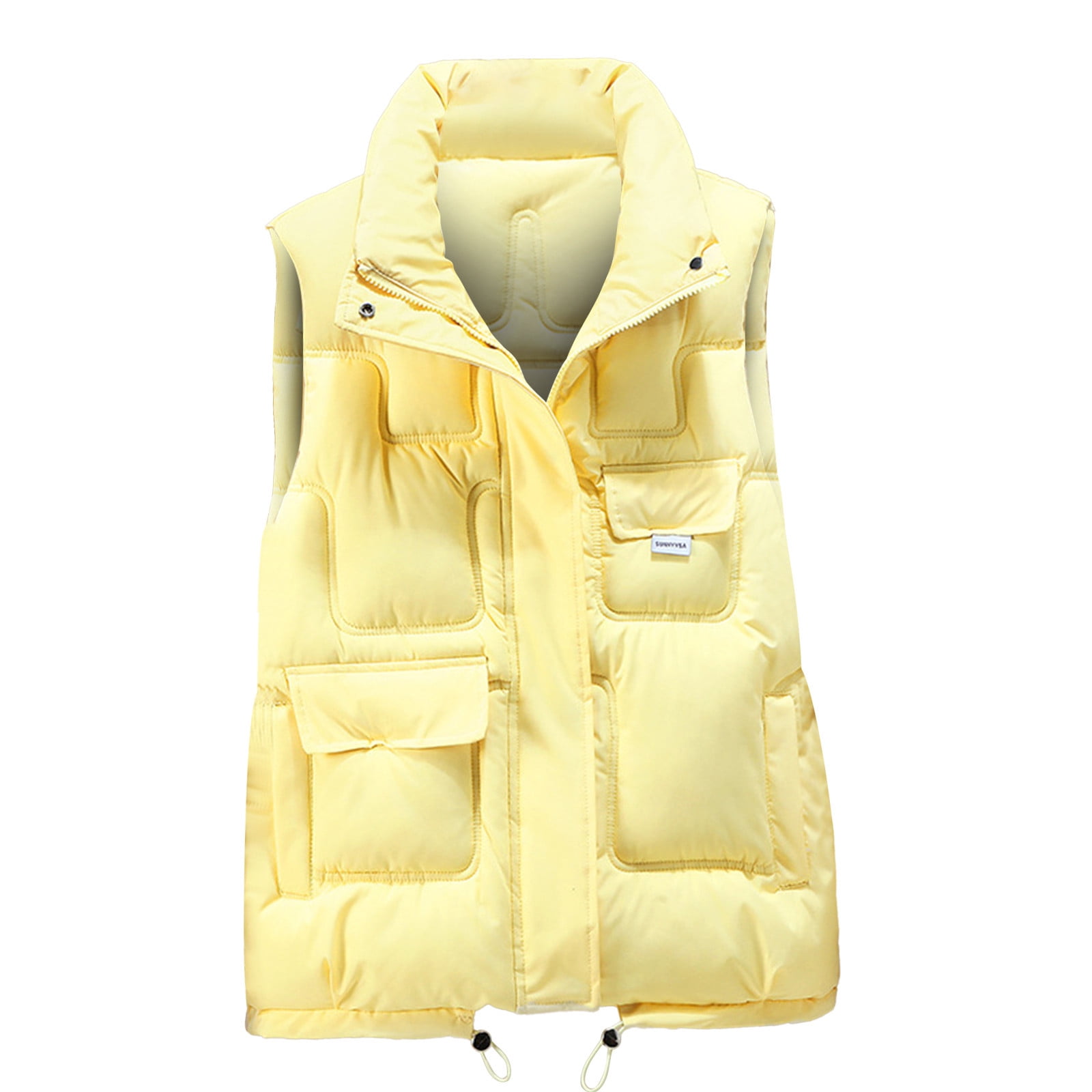 NARABB Women's Cotton Vest Pocket Coat Long Jacket Winter Sleeveless