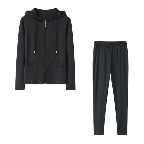 NARABB Women's Hoodie Set Loose Plus Size Color Hooded Sweatshirt And Pant Tracksuit Sport Suit