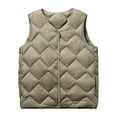 thumbnail image 1 of NARABB Women's Sleeveless Vest Jacket Warm Pocket Coat Less Long Jacket Winter Sleeveless Down Parkas Outdoor Warm Coat Khaki-XL, 1 of 8