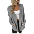 thumbnail image 1 of NARABB Women's Sweater Knit Cardigan Coat Pockets Long Sleeve Solid Cardigan Blouse Coat, 1 of 6
