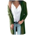 thumbnail image 1 of NARABB Women's Sweater Knit Cardigan Coat Spring And Summer Color Long Sleeved Pocket Cardigan Sweater Coat, 1 of 4
