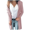 thumbnail image 1 of NARABB Women's Sweater Knit Cardigan Coat Spring And Summer Color Long Sleeved Pocket Cardigan Sweater Coat, 1 of 4