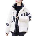 thumbnail image 1 of NARABB Women's Warm Puffer Jacket Zipper Coat Long Jacket Winter Long Sleeve Long Down Cotton White M, 1 of 5